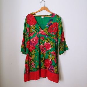 Funky People | Rose Fluted Tunic Dress